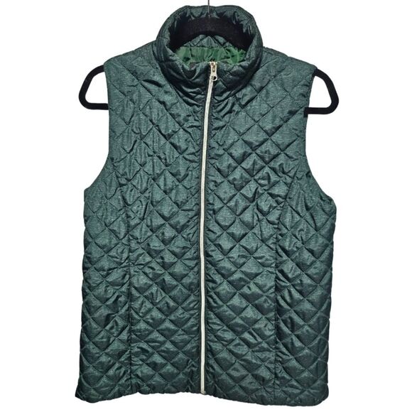 Banana Republic Factory Jackets & Blazers - Banana Republic Factory Quilted Slim Printed Galactic Green Puffer Vest Size M